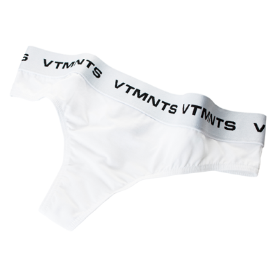 Vtmnts Logo Cotton Thong In White