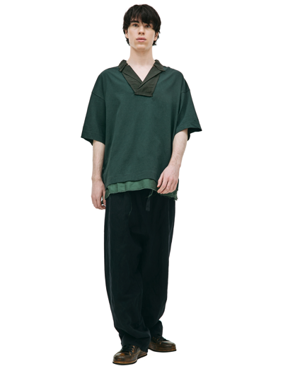 Ziggy Chen Cotton Combinationed T-shirt In Green