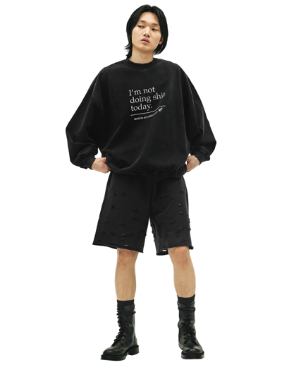 Vetements Text-print Crew-neck Sweatshirt In Black