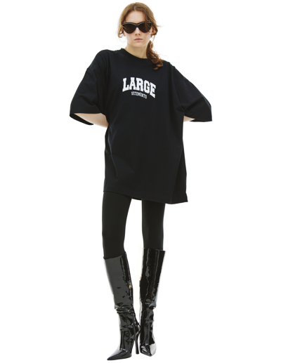 Vetements Medium Embroidered Jersey T-shirt In Black