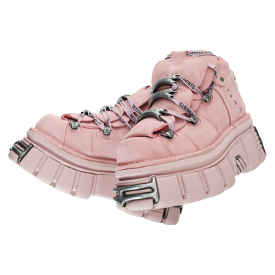 Vetements X New Rock Platform Boots In Pink