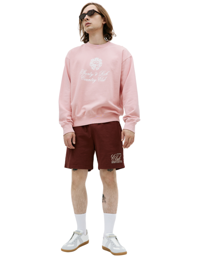 Sporty And Rich Logo-print Cotton Sweatshirt In Pink