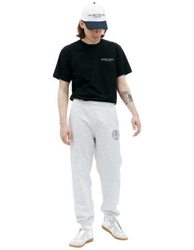 Sporty And Rich Logo Cotton-blend Track Pants In Grey