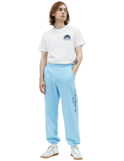 Sporty And Rich Sporty & Rich Ny Health Club Flocked Sweatpant Clothing In Blue
