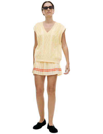 Sporty And Rich Cotton Knit Vest In Yellow