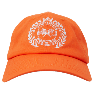 Sporty And Rich Open 徽章刺绣棒球帽 In Orange