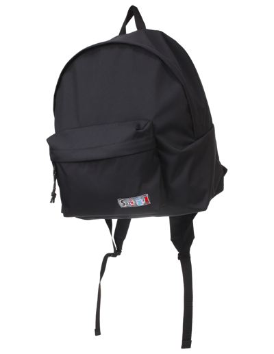 Saint Michael Black Small Backpack  With Logo Patch