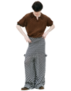 ISA BOULDER CHECKERED KNIT CARGO TROUSERS
