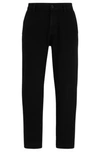 Hugo Tapered-fit Regular-rise Chinos In Cotton Gabardine In Black