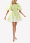 Aje Women's Sculptra Botanical Appliqué Dress In Lime