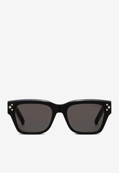 Dior Cd Diamond S2i Rectangle Sunglasses In Gray
