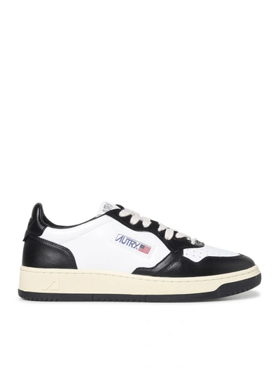 AUTRY MEDALIST LOW SNEAKERS IN WHITE BLACK LEATHER