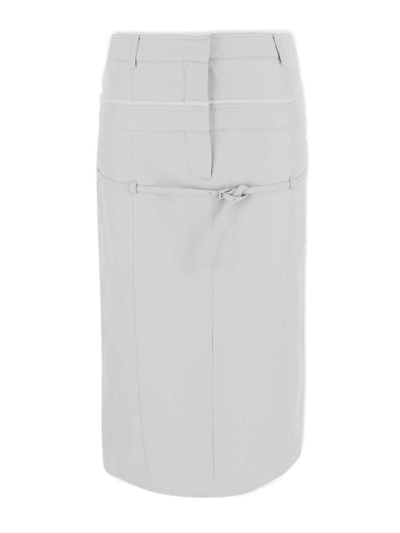 Jacquemus Belted Pencil Skirt In Blanco
