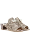 JIMMY CHOO MYLA EMBELLISHED GLITTER MULES,P00265437