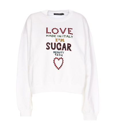 Dolce & Gabbana Lettering Print Oversized Sweatshirt In White