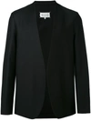 Maison Margiela Collarless Fitted Blazer In Black