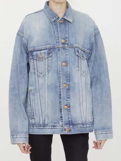 Balenciaga Oversized Denim Jacket In Blue