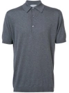 John Smedley Adrian Ribbed-knit Polo Shirt In Grey