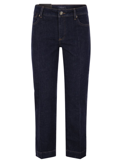 Sportmax Logo Patch Straight Leg Jeans In Scuro