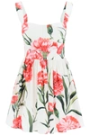 Dolce & Gabbana Carnation Print Poplin Corset Mini Dress