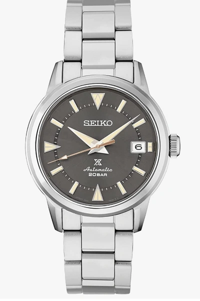 Pre-owned Seiko Prospex Automatic Grey Dial Stainless Steel Bracelet Men's Watch Spb243