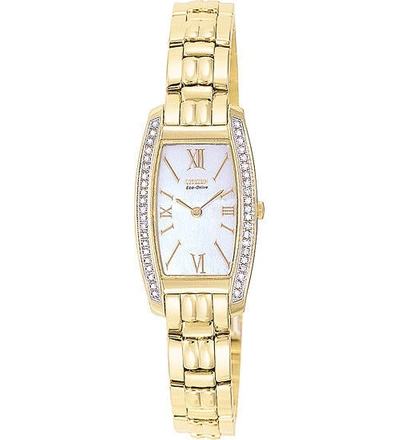 Pre-owned Citizen Women's Watch Stiletto Diamond Gold Tone Eg3062-57d
