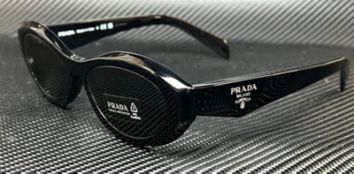 Pre-owned Prada Pr 26zs 16k08z Black Dark Grey Women's 55 Mm Sunglasses In Gray