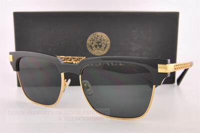 Pre-owned Versace Brand  Sunglasses Ve 4447 Gb1/87 Black-gold/gray For Men Women