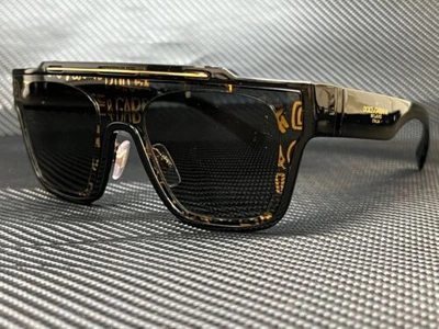 Pre-owned Dolce & Gabbana Dg6125 327787 Black Square 35 Mm Men's Sunglasses In Gray