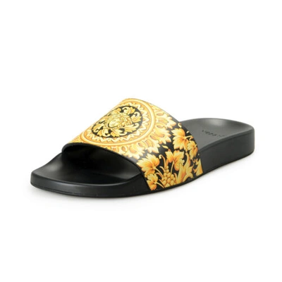 Pre-owned Versace Women's "barocco Mosaic" Print Pool Slide Flip Flops Shoes Us 6 It 36 In Multicolor
