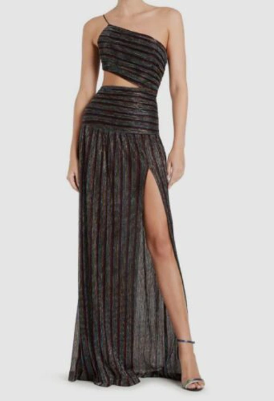 Pre-owned Rebecca Vallance $765  Women's Black Ronnie One Shoulder Gown Size Aus 10/us 6