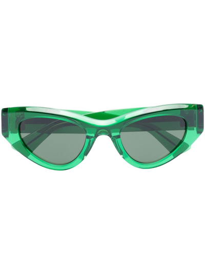 Bottega Veneta Angle Cat-eye Sunglasses In Green