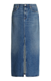 Agolde Leif Low-slung Denim Maxi Skirt In Medium Wash