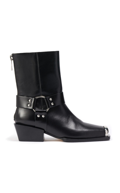 Aeyde Wayne Ring-detailed Leather Boots In Black