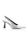 AEYDE ISOTTA METALLIC LEATHER SLINGBACK PUMPS