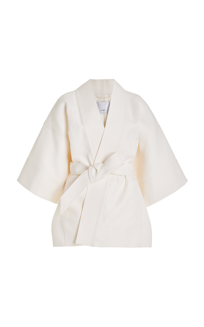Wardrobe.nyc Wool And Silk Wrap Jacket In White