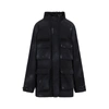 Balenciaga Double Front Parka Coat In Black