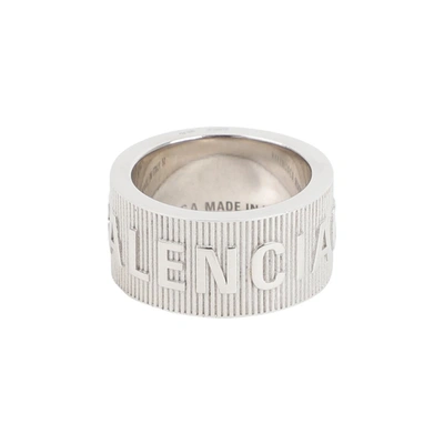 Balenciaga Logo Hoop Ring Jewellery In Silver