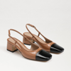 SAM EDELMAN SAM EDELMAN TARRA SLINGBACK HEEL DESERT CAMEL / BLACK PATENT