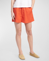 Loro Piana Perth Bermuda Linen Shorts In L03y Red Fish