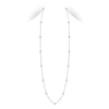 MIKIMOTO MIKIMOTO CHAIN & PEARL STATION NECKLACE IN 18KT WHITE GOLD 32" 15 PEARLS - PCL2W