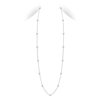Mikimoto Chain & Pearl Station Necklace In 18kt White Gold 32" 15 Pearls - Pcl2w In White