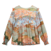 CHLOÉ CHLOÉ KIDS CEREMONY GRAPHIC PRINTED RUFFLED DETAIL BLOUSE