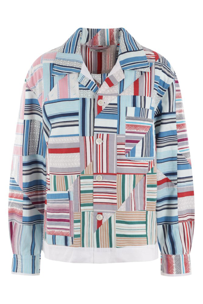 Bode Patchwork Long-sleeve Oxford Shirt In Multi