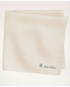 Brooks Brothers Silk Pocket Square In Ivory