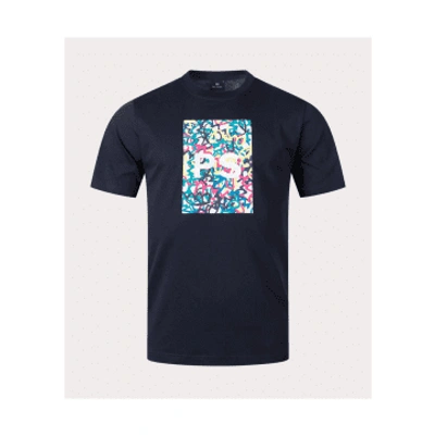 Paul Smith Navy Ps Logo Graphic T Shirt In Blue