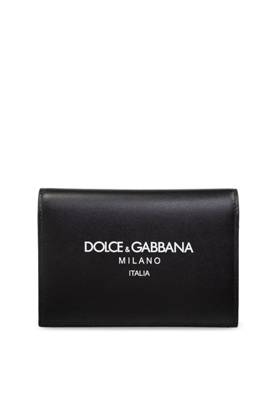 Dolce & Gabbana Passport Holder With Logo In Black