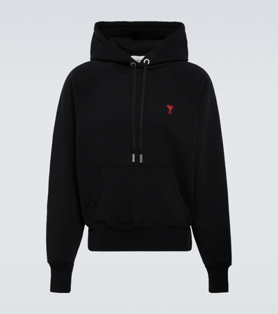 Ami Alexandre Mattiussi Hoodie With Red Ami De Coeur Patch - 黑色 In Black