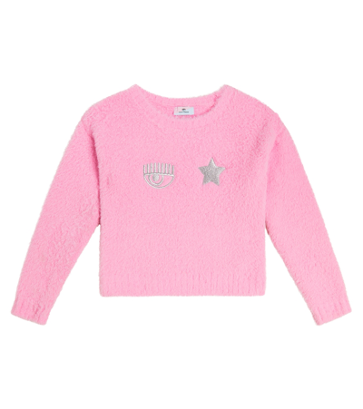Monnalisa Kids' Embroidered Sweater In Pink