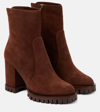 GIANVITO ROSSI TIMBER SUEDE ANKLE BOOTS